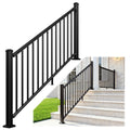 1 Pack 36 in x 6 ft Black Aluminum Stair Railing Kit G891564