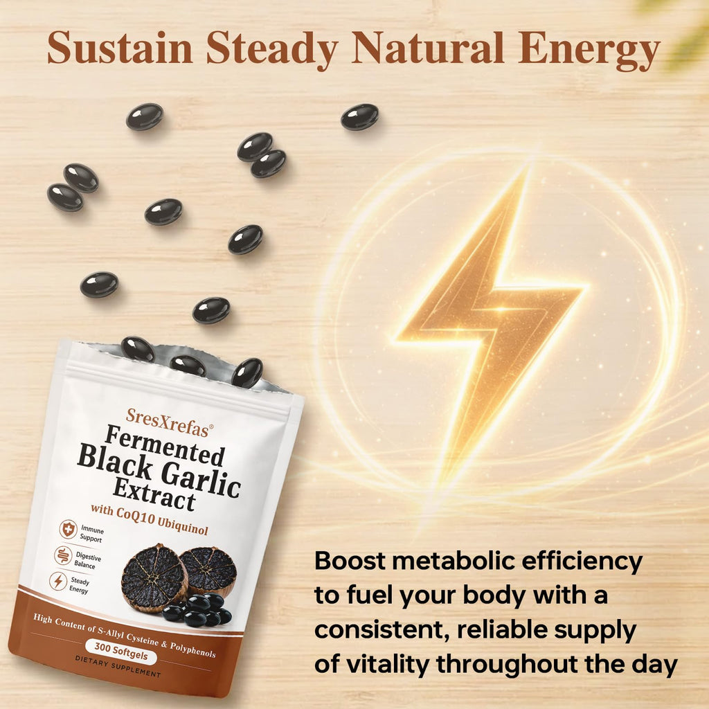 Black Garlic Extract with CoQ10, 300 Softgels P81090