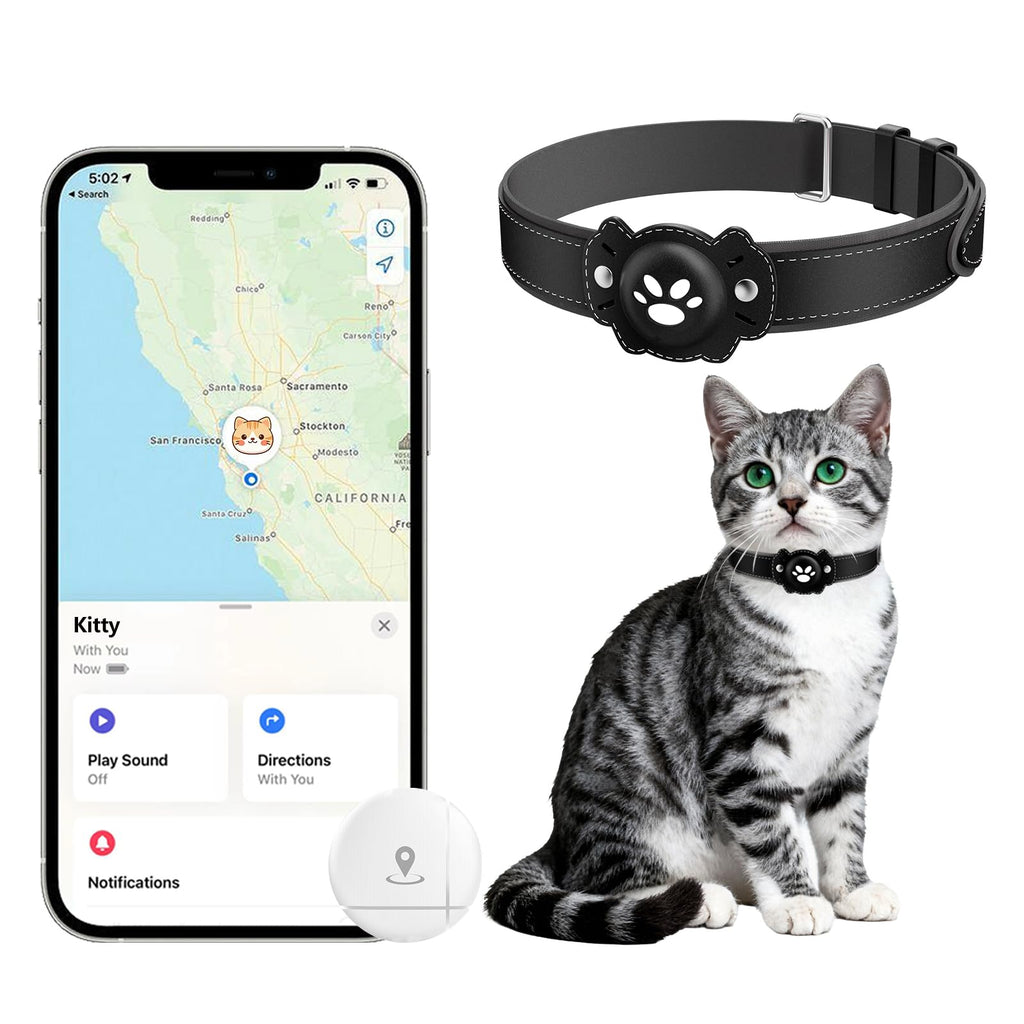 GPS Cat Collar Tracker, Waterproof, Black U764967