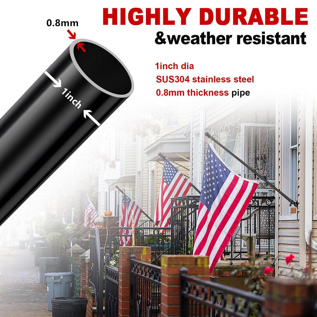 5ft Stainless Steel Flag Pole Kit with Bracket A2195