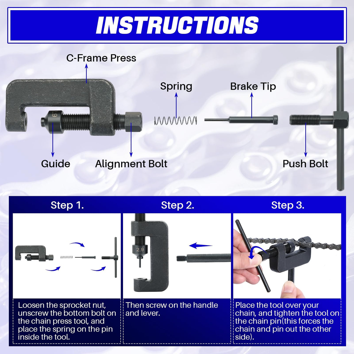 Motorcycle Chain Breaker Tool Kit D268