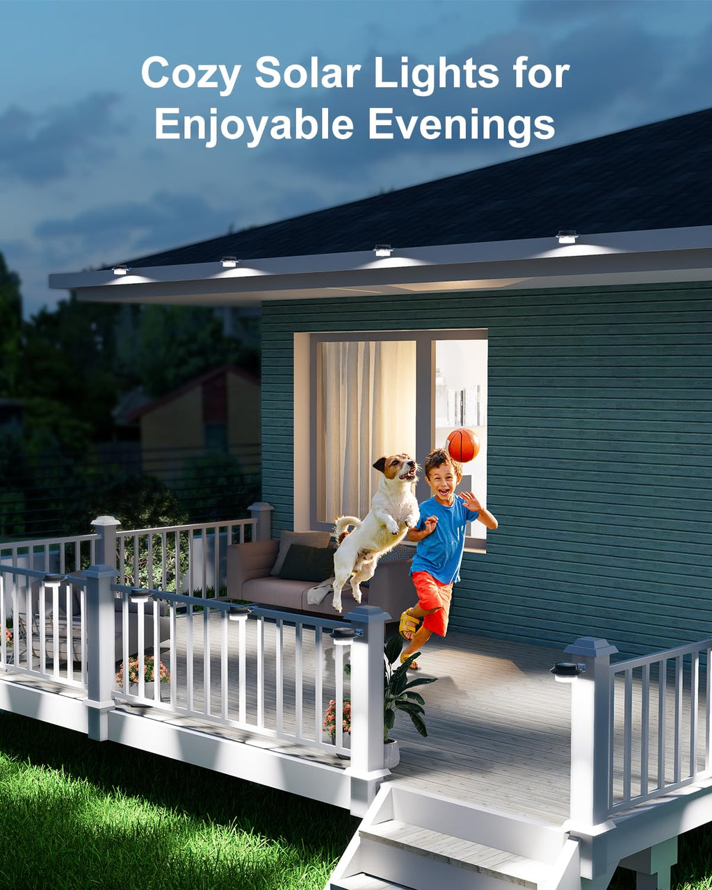 8 Pack Cool White Solar Powered Gutter Mounted Lights X377
