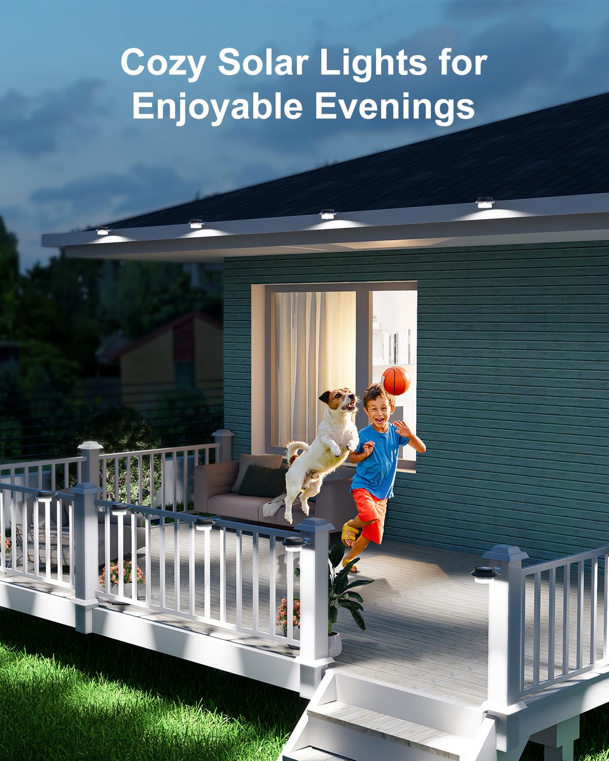 8 Pack Cool White Solar Powered Gutter Mounted Lights X377