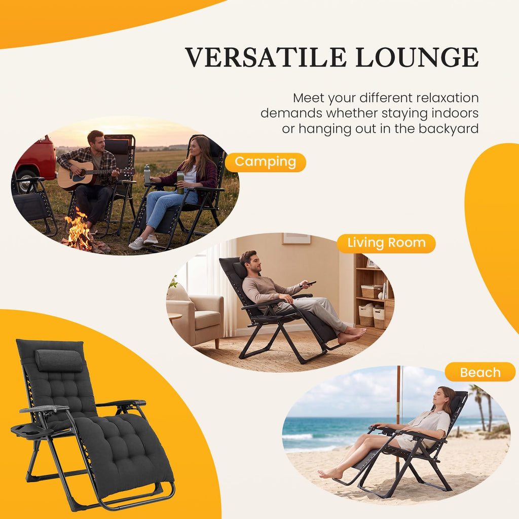 Zero Gravity Chair with Cup Holder Trays J5080