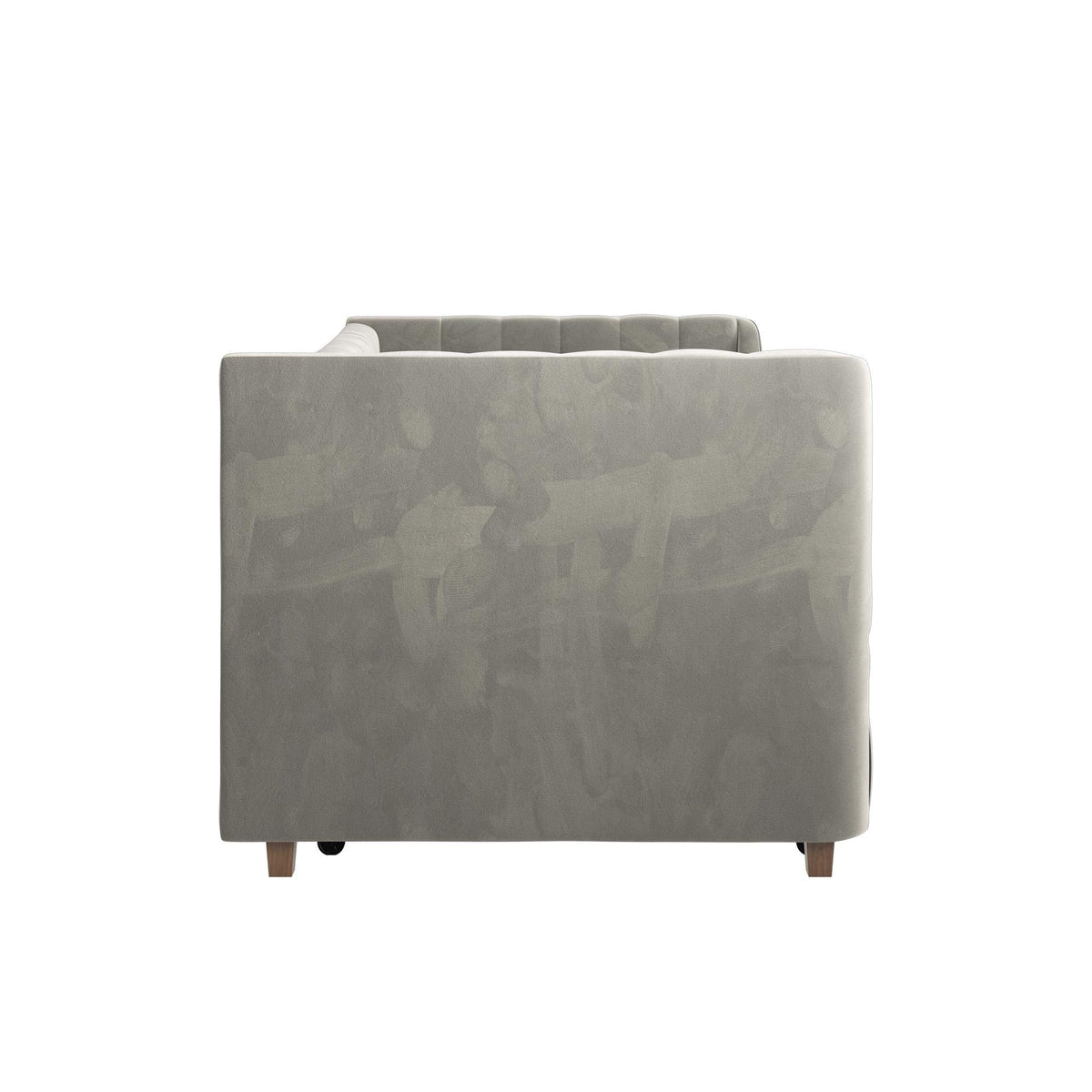 Gray Velvet Twin Upholstered Daybed with Trundle X62079