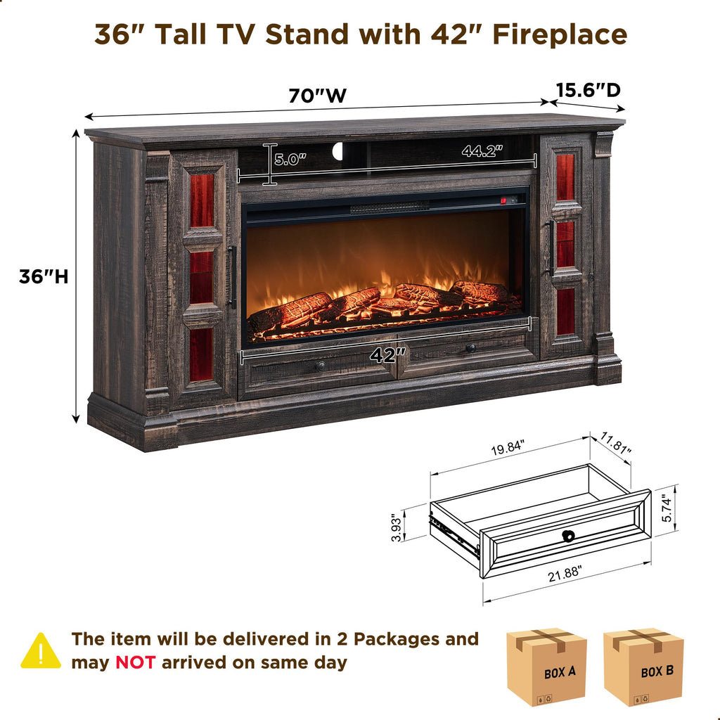 70" Fireplace TV Stand H859