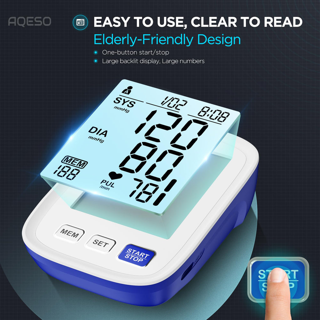 Automatic Digital Blood Pressure Monitor, 9-17 Inches Cuff, Large Backlit Screen E238571