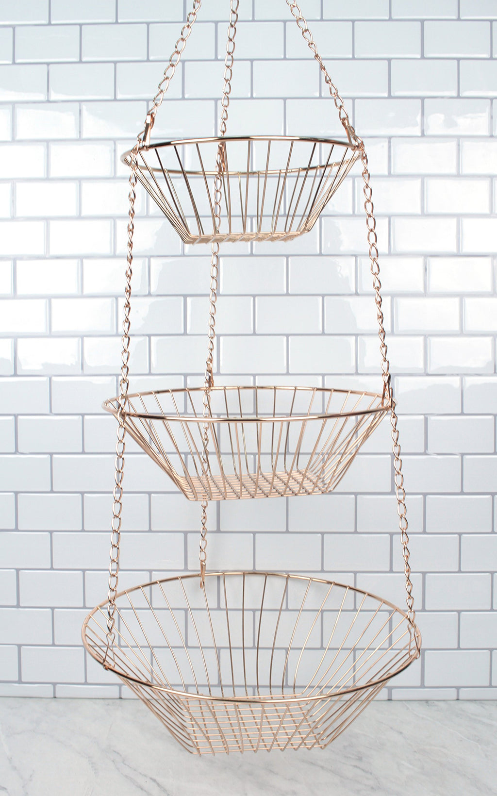 3-Tier Copper Wire Hanging Baskets W282