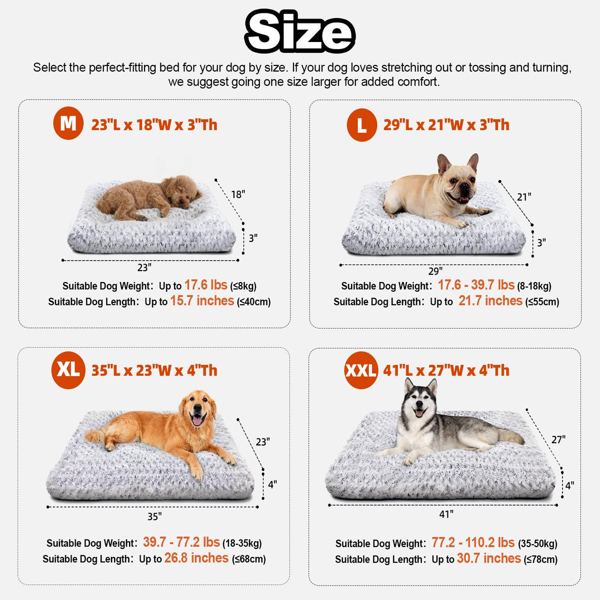 Large Washable Plush Dog Bed F7310