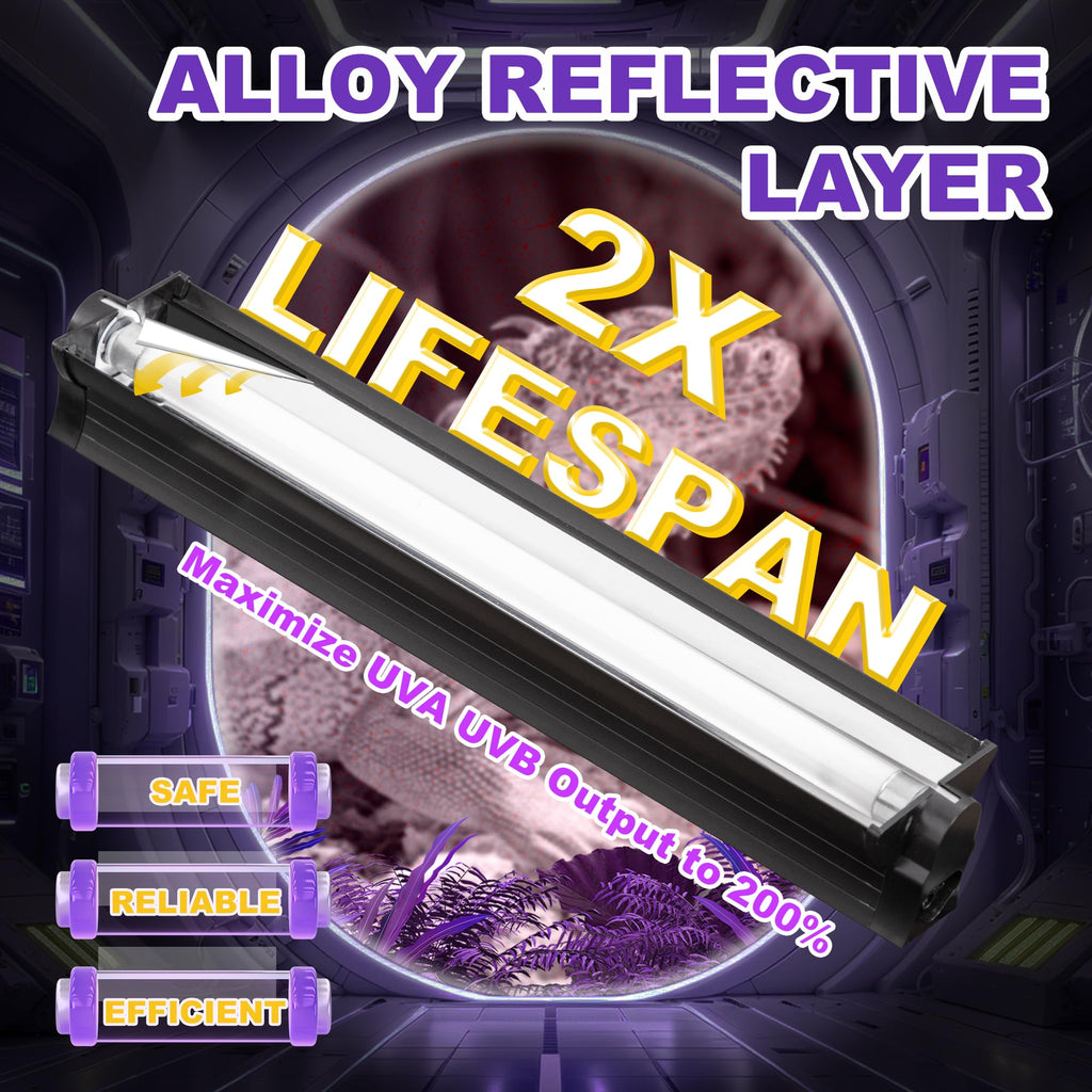 8W T5 HO UVB Fluorescent Light Fixture Combo Kit O9206
