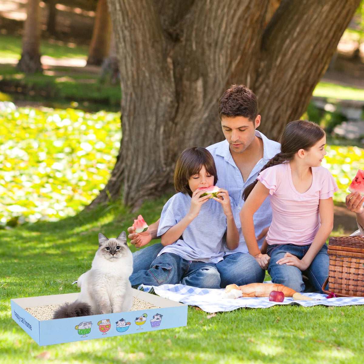 32 Pack Disposable Cat Litter Box with 6 Scoops H37890