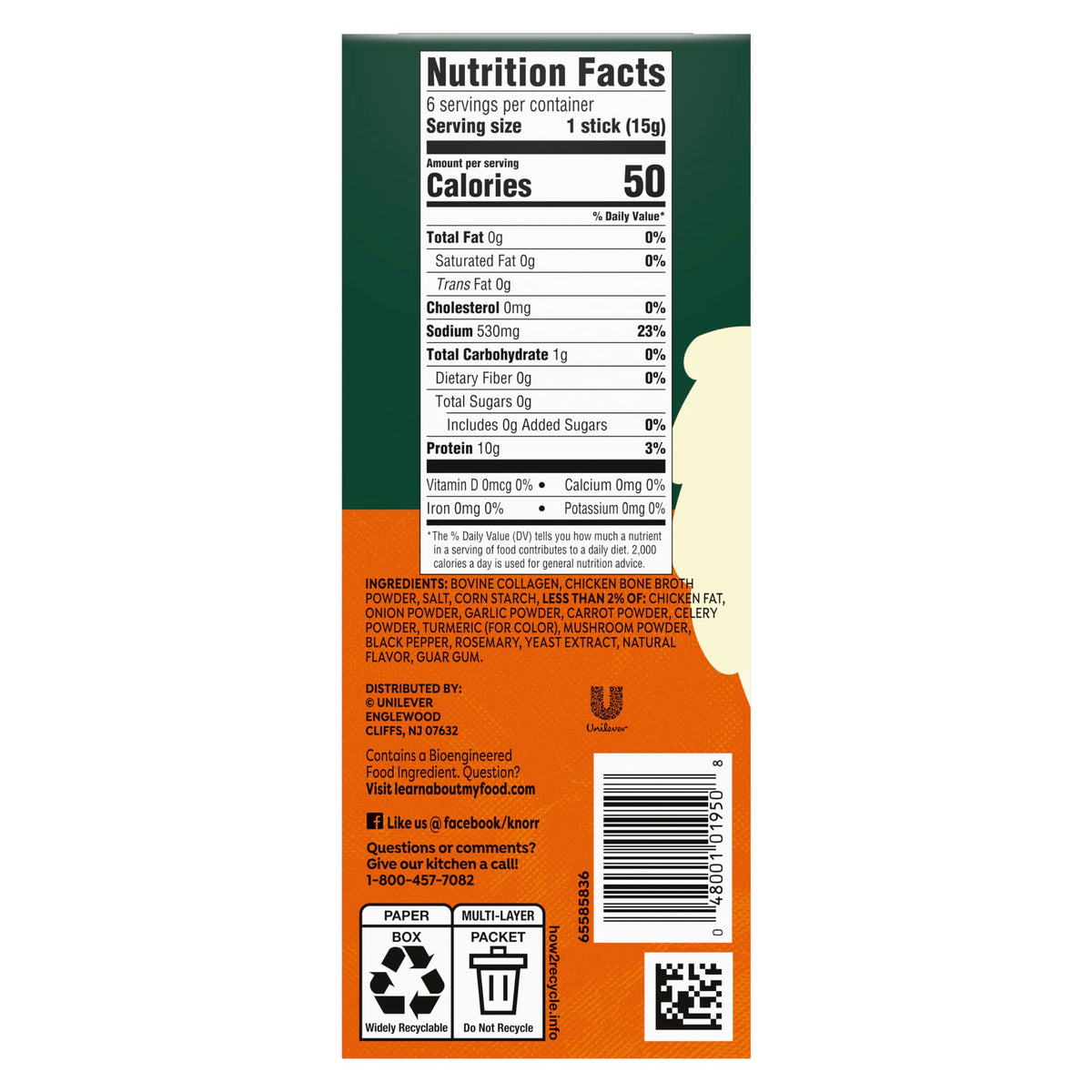 Chicken Bone Broth Instant Powder Mix Packets, 6 Count S48513
