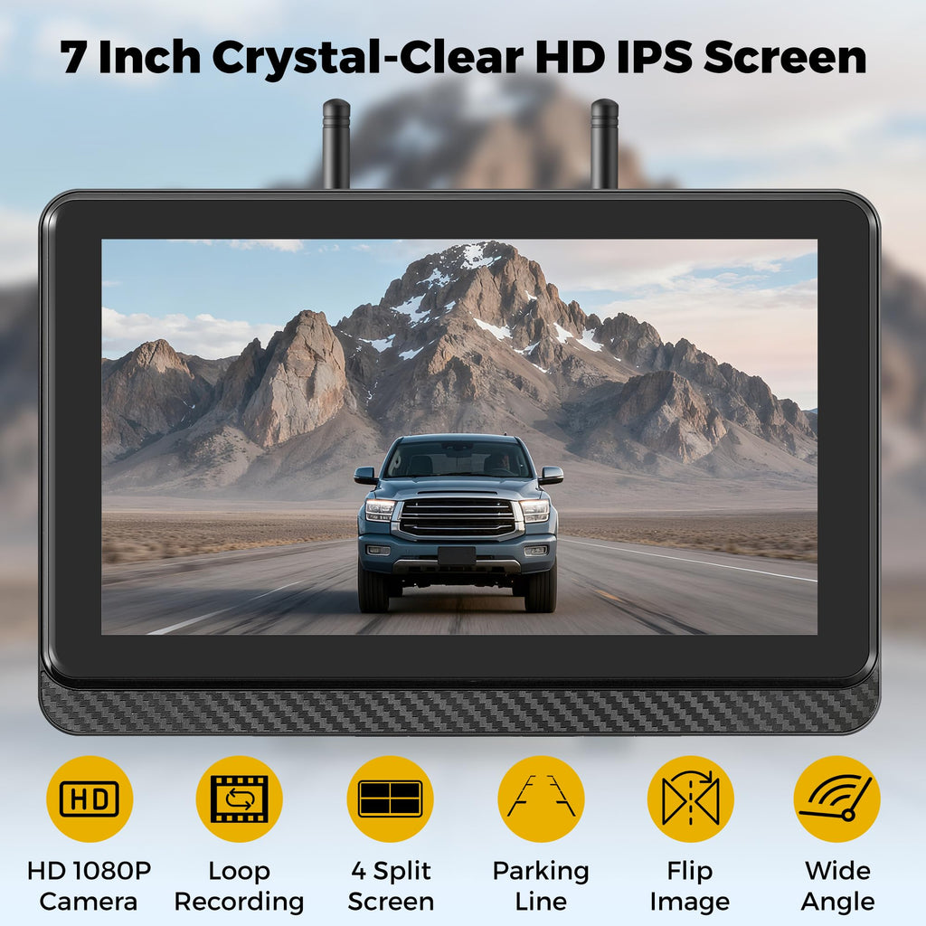 Wireless Backup Camera with 7" Monitor and 1080P Camera L206363
