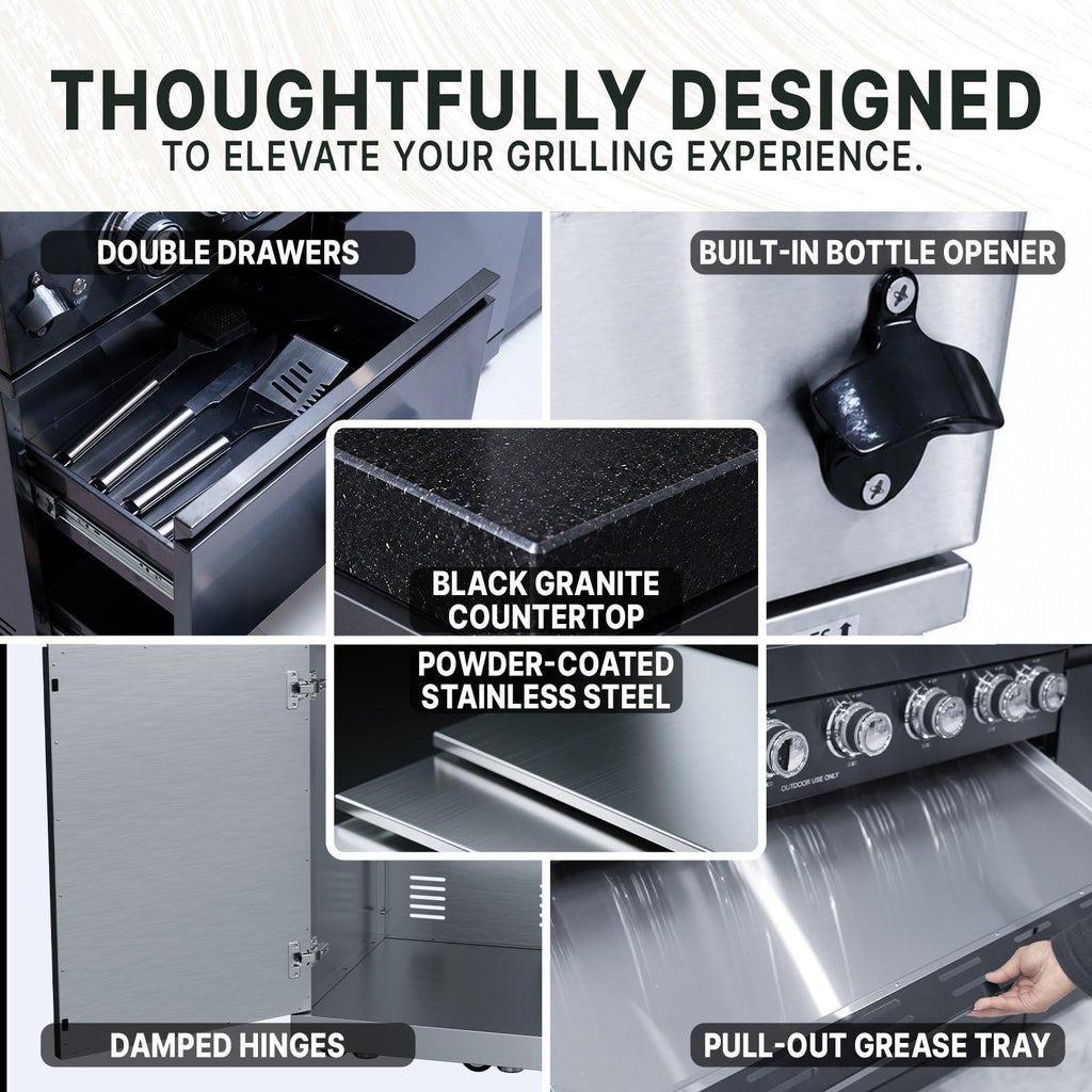 106" Propane BBQ Grill with Pizza Oven A87748