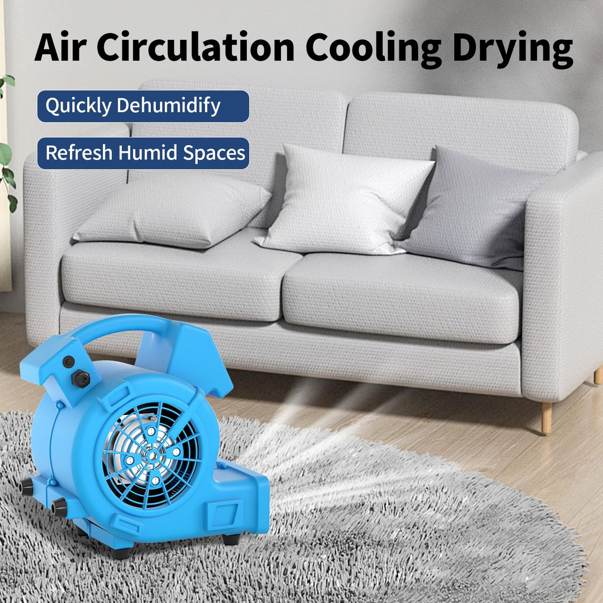 600 CFM Portable Air Mover Blower Fan with 3 Speeds F984