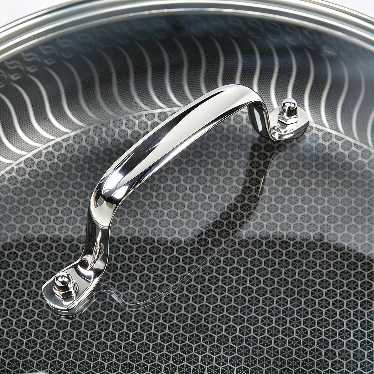 11 IN Glass Lid with Stainless Steel Handle J702
