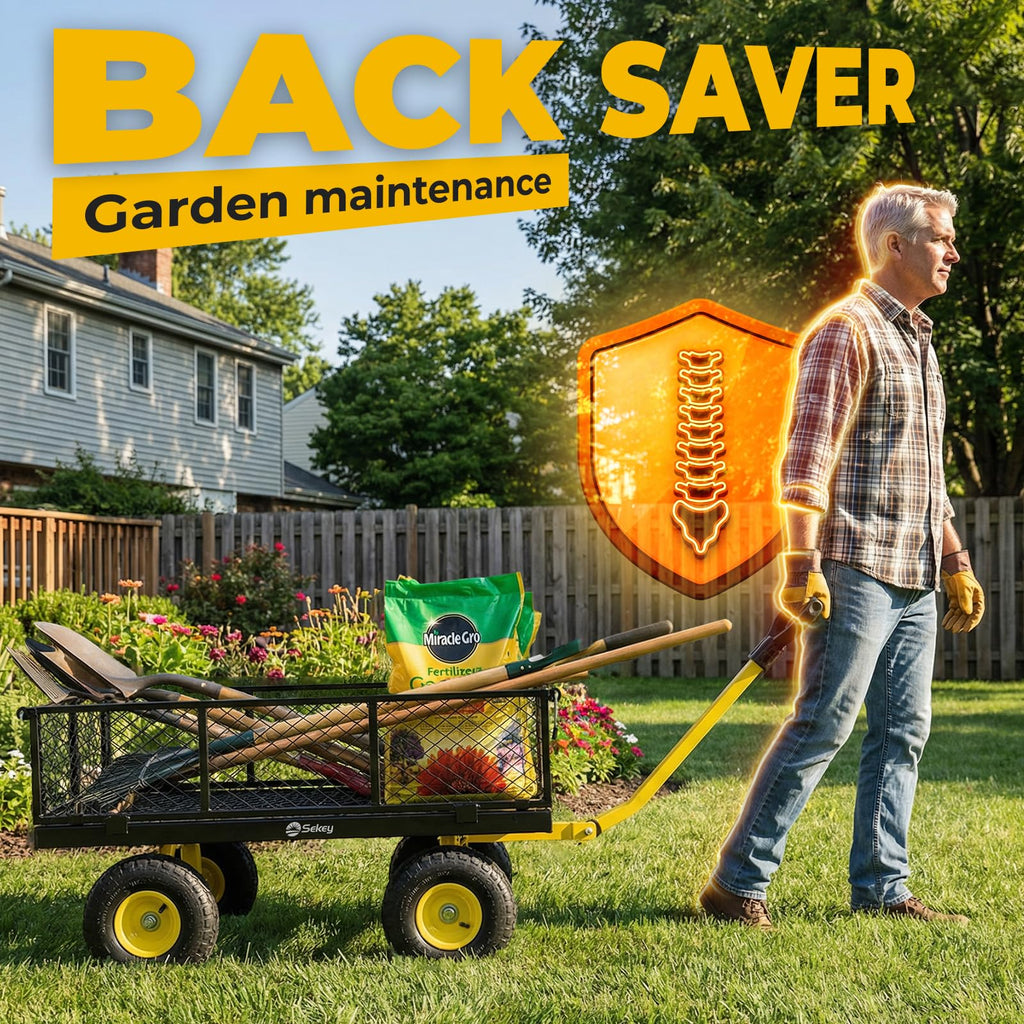 Steel Garden Cart 1000 lb Capacity Removable Sides H502371