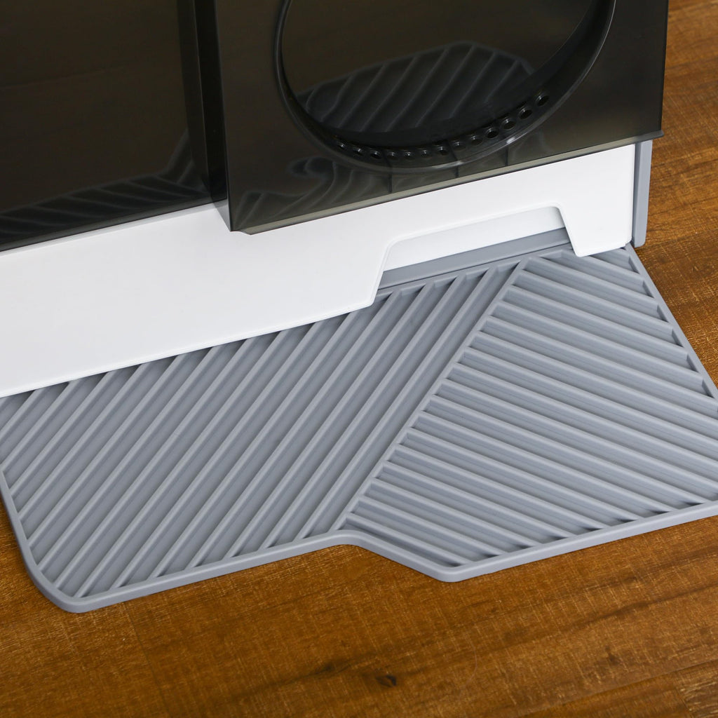 Hooded Cat Litter Box with Litter Mat, Pull-Out Drawer, Handle, Scoop, Gray G8959