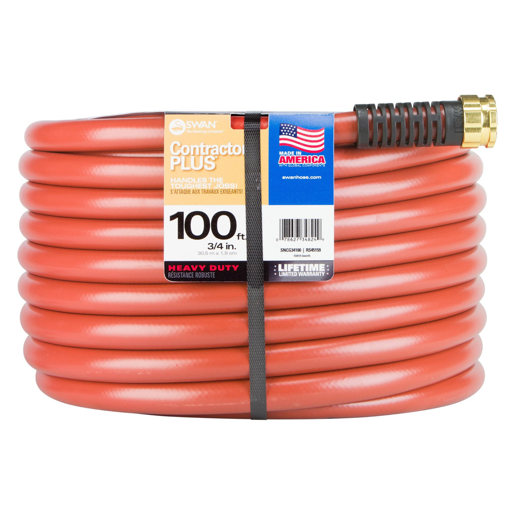 Heavy Duty Watering Hose, 100' Length, 3/4" Diameter, 400+ PSI, Red W74864