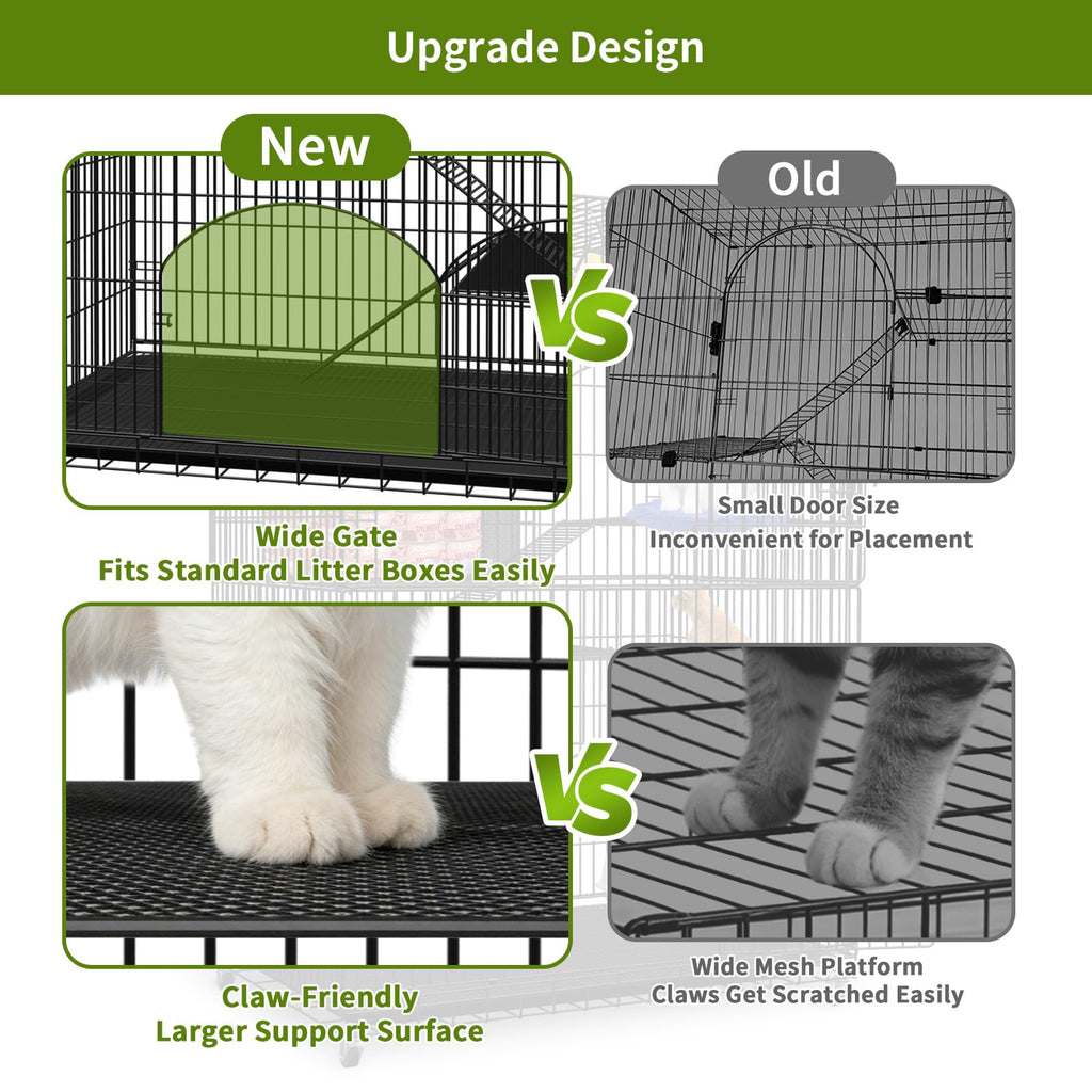 4-Tier Metal Cat Cage with Storage Cube M3139