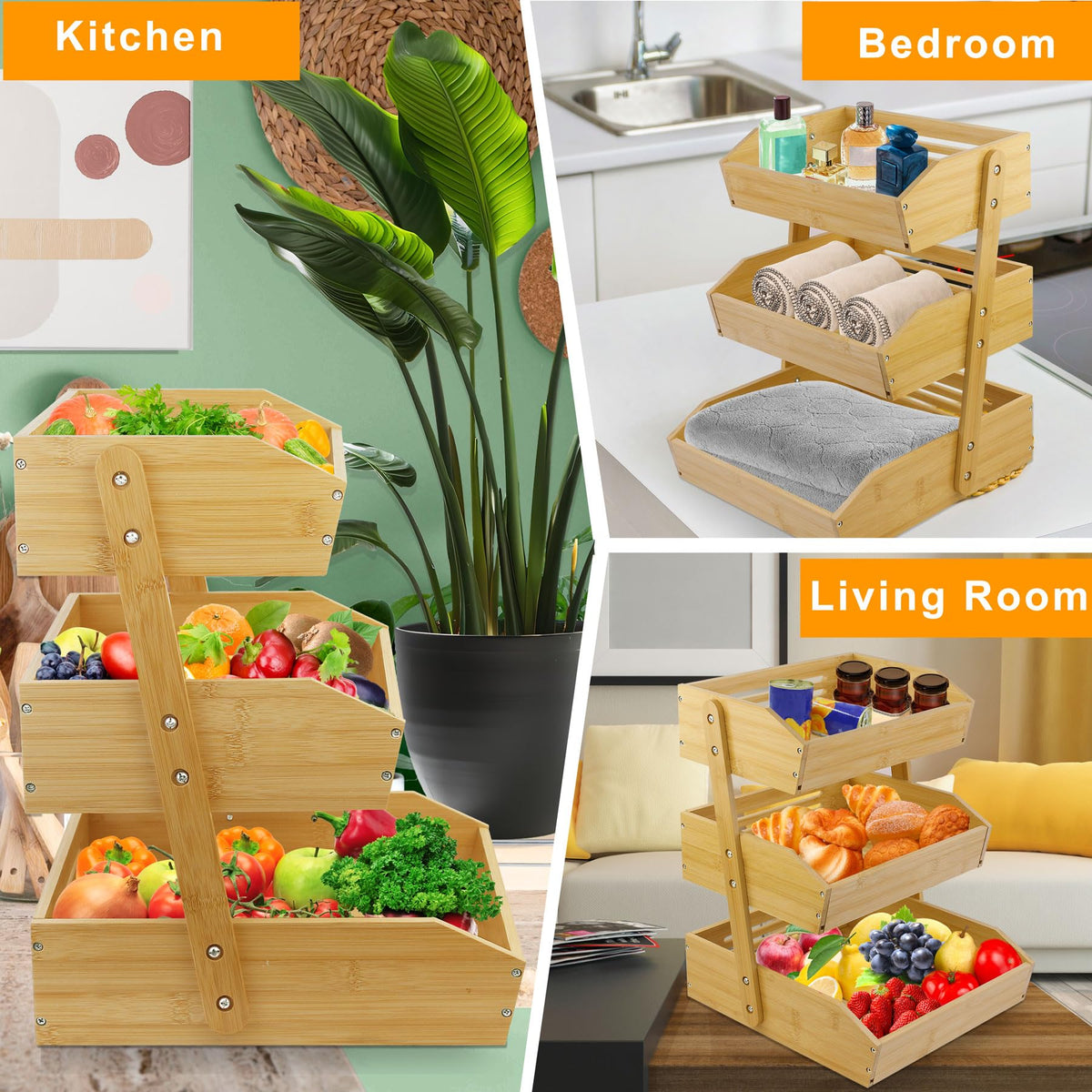 3 Tier Bamboo Fruit Basket C98515