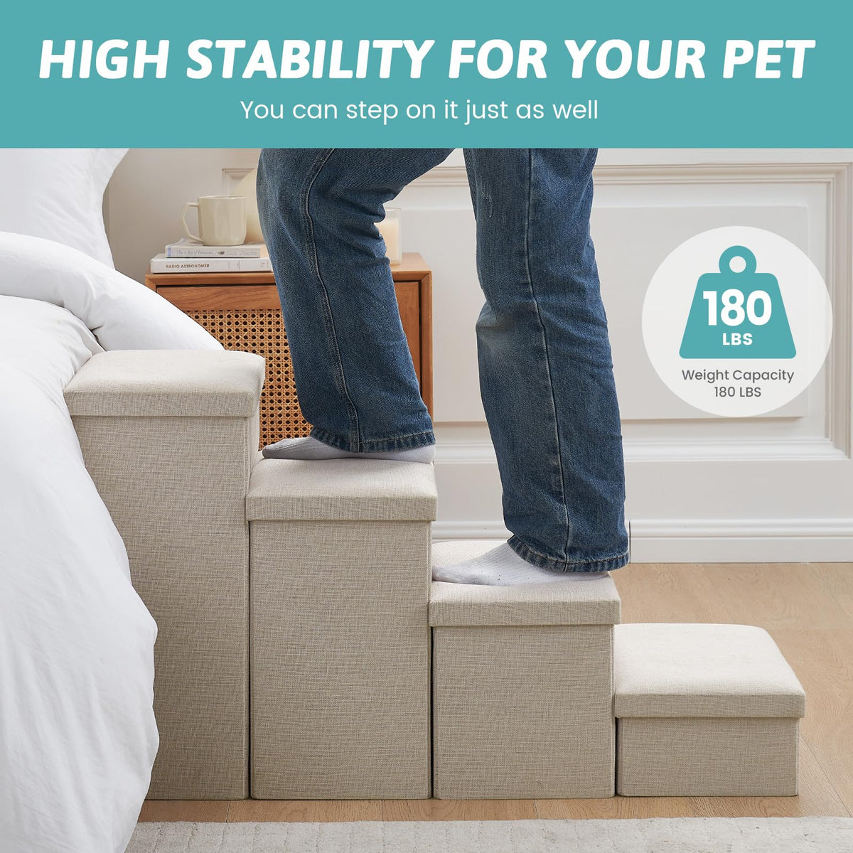 Dog Stairs with Storage, 4-Step V81793