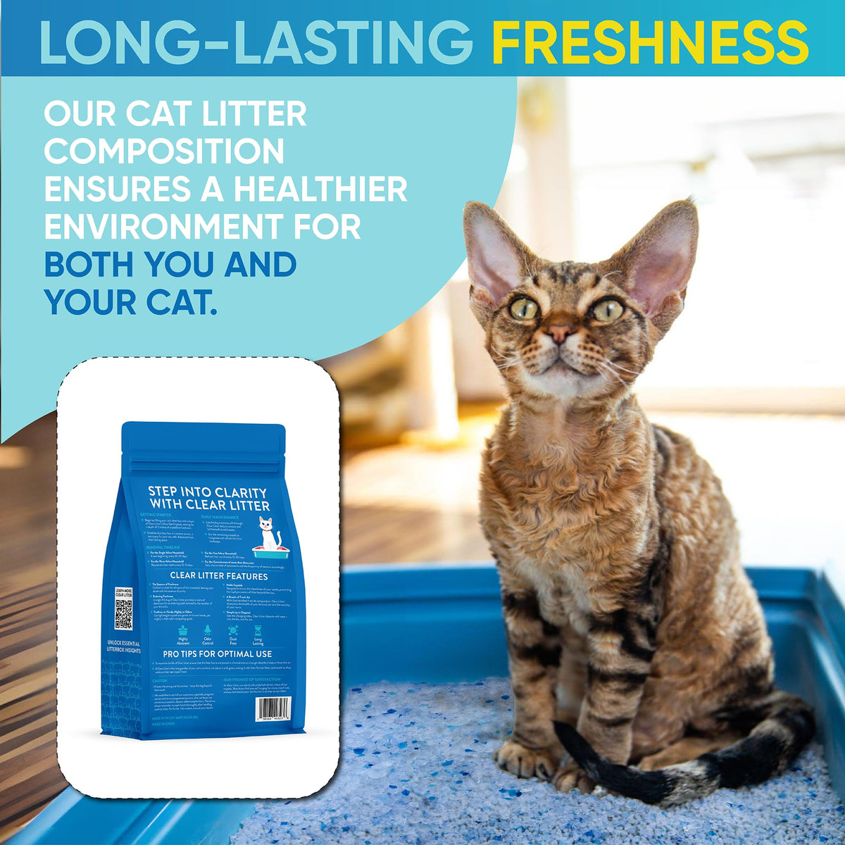 Lightweight Silica Gel Cat Litter, 8 lb Bag O839973