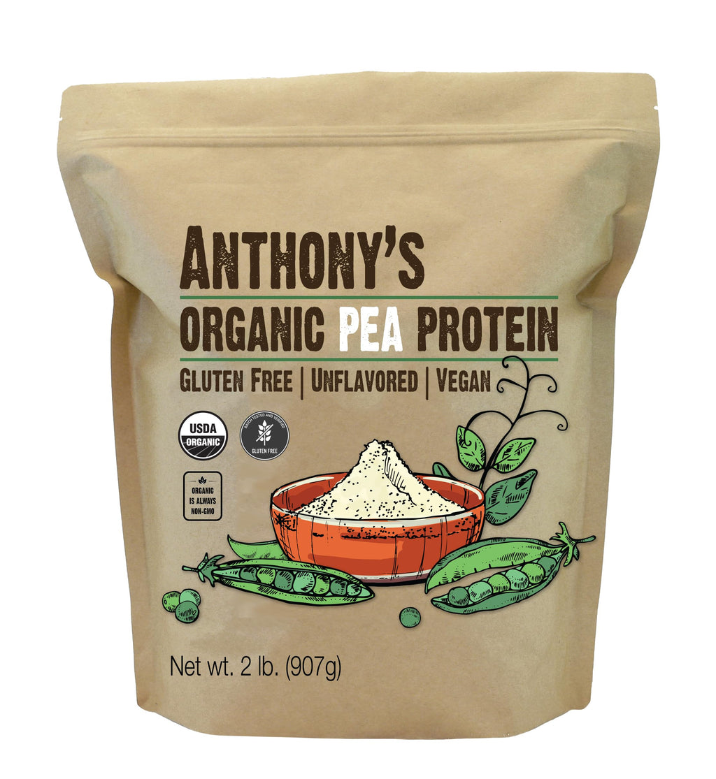 Organic Pea Protein Powder 2 lb Gluten Free Non GMO Unflavored Vegan H69724