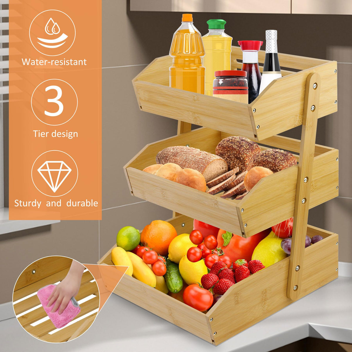 3 Tier Bamboo Fruit Basket C98515