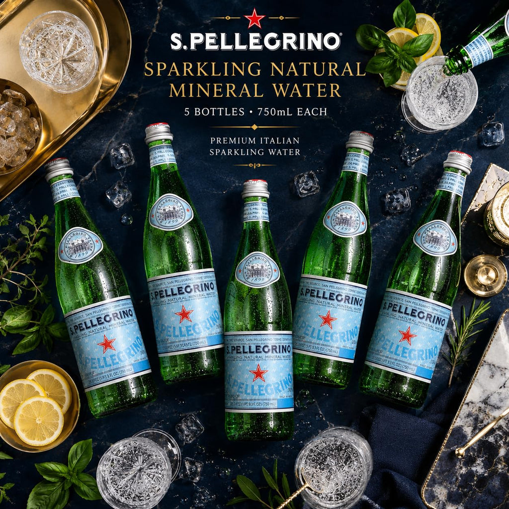 Sparkling Natural Mineral Water 750 mL Glass Bottles 5 Pack I934842