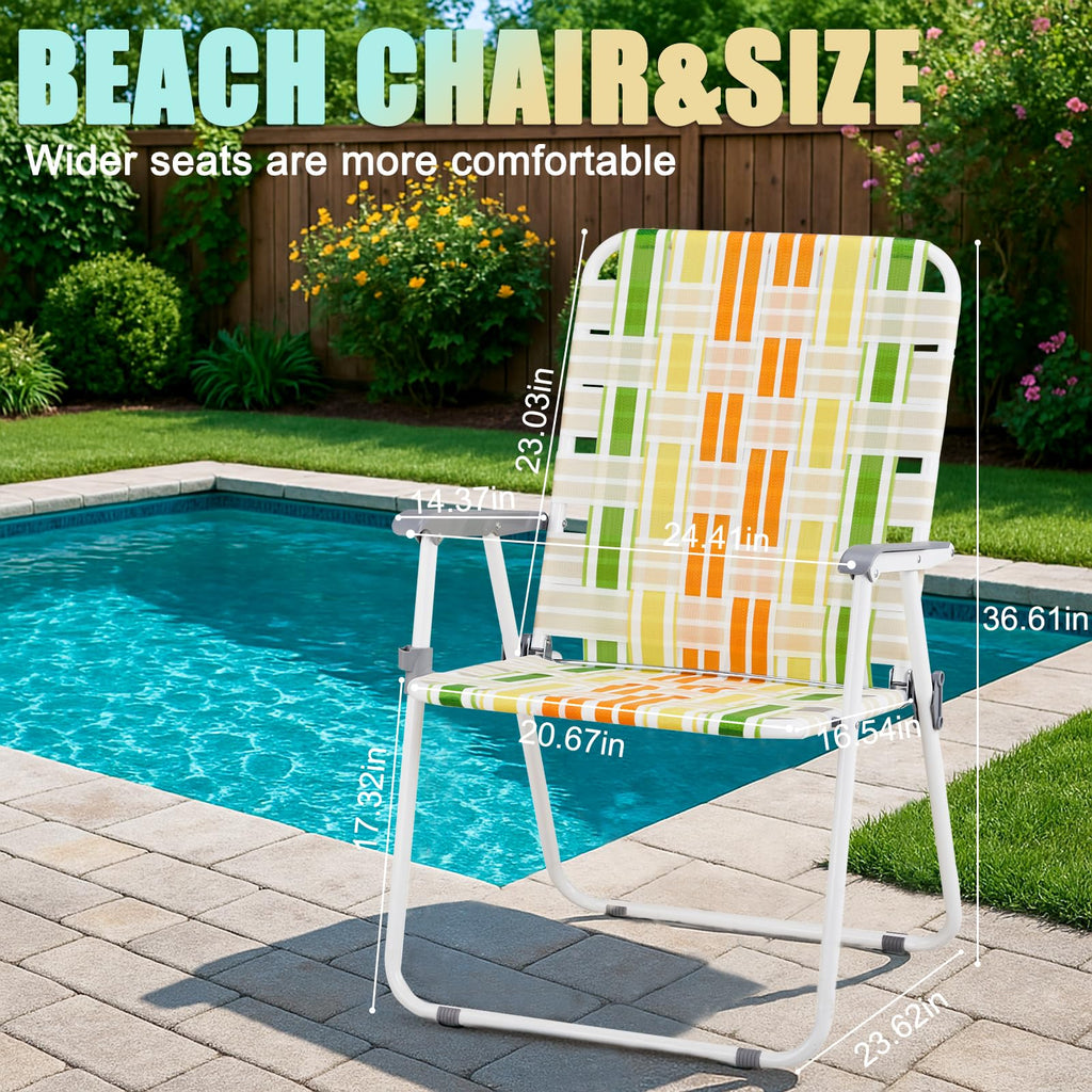 Webbed Lawn Chairs Set of 2 Lightweight J126606