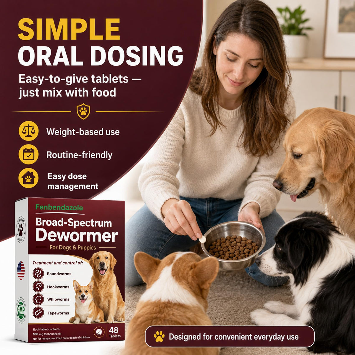 Dog & Puppies Dewormer Tablets W713915