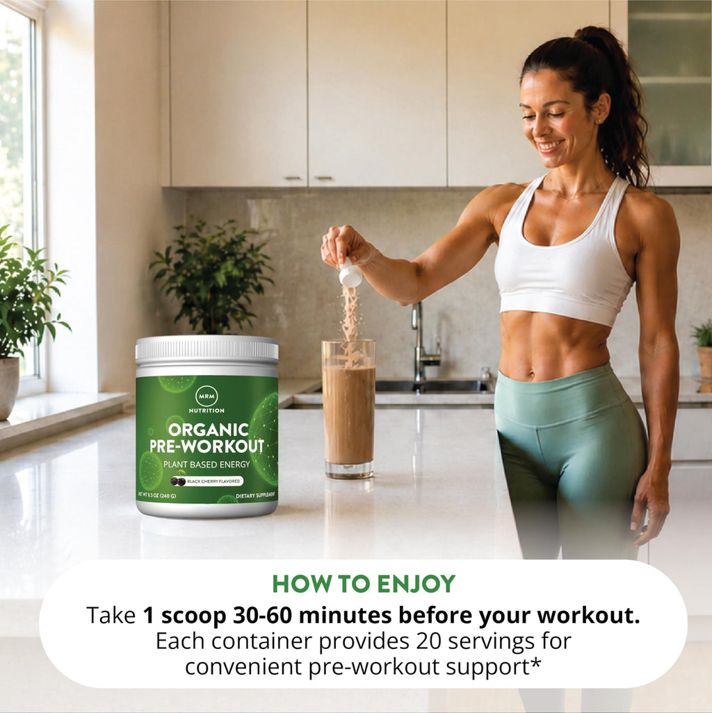 Organic Pre-Workout Powder Black Cherry 20 Servings Z669