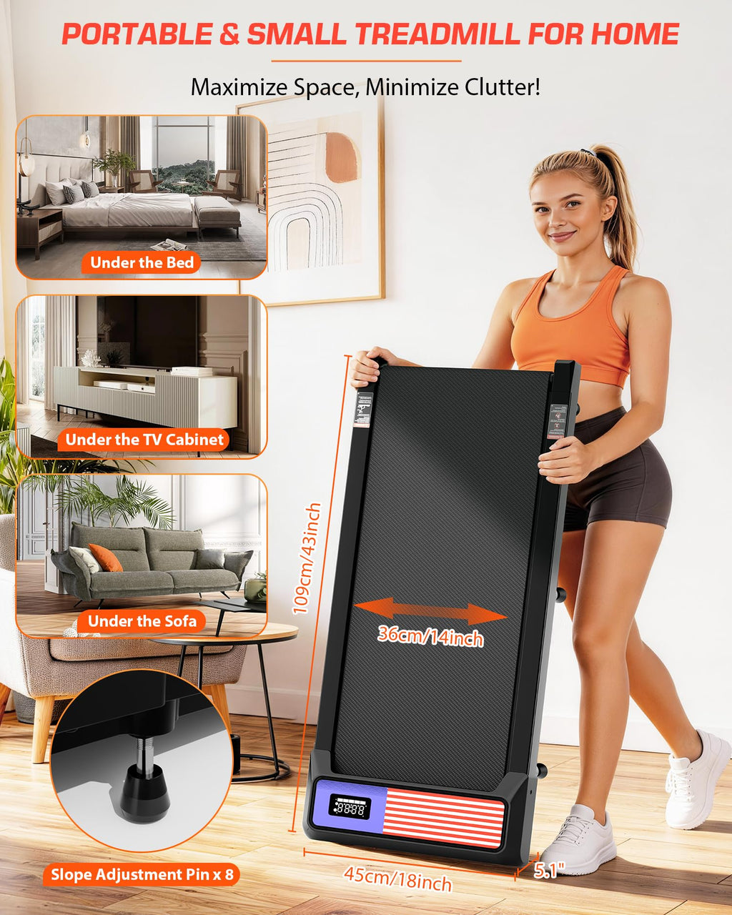 Incline Under Desk Treadmill H7911