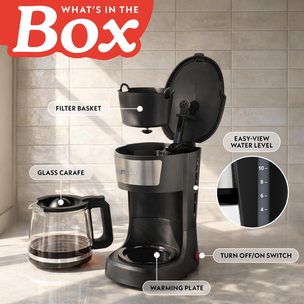 12 Cup Black Glass Carafe Drip Coffee Maker B13796