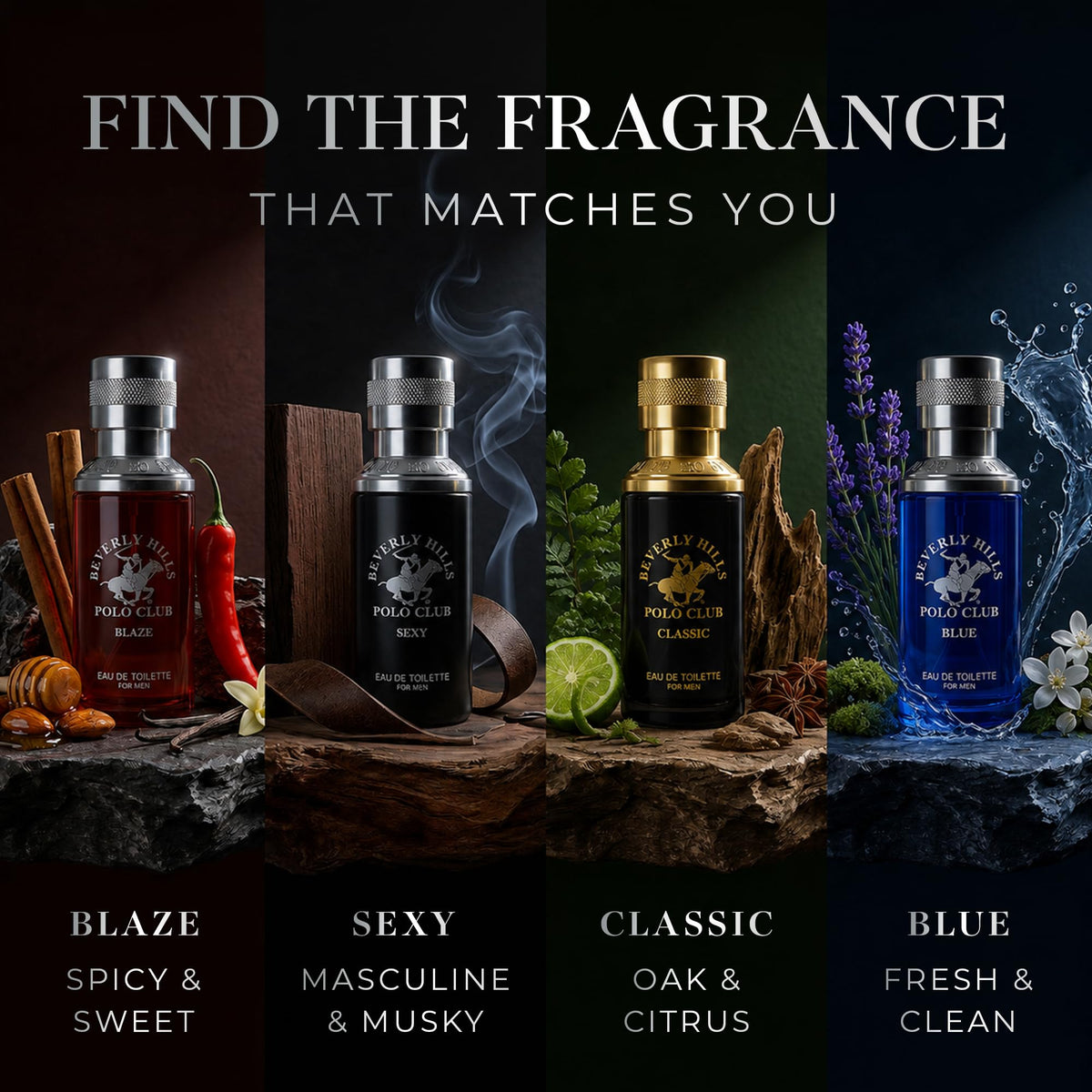 Men's 4 Eau de Toilette Colognes 1oz Gift Set F664976