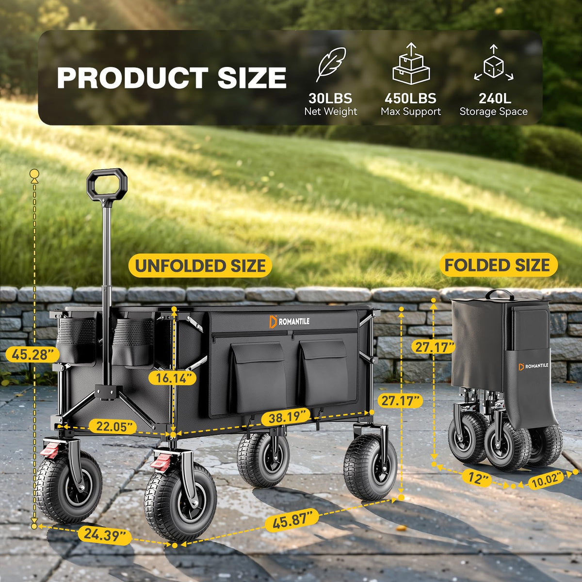 All-Terrain Wagon with Pneumatic Rubber Wheels M331375