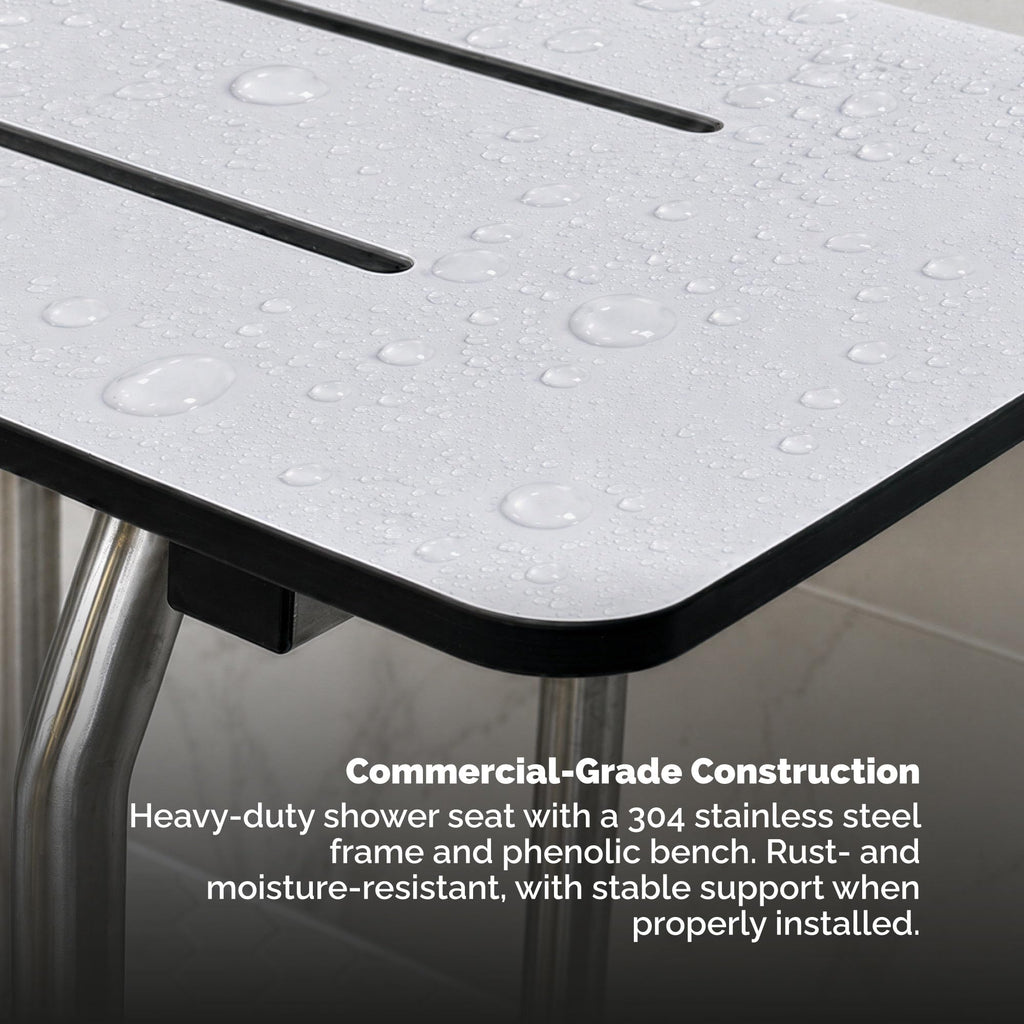 Wall Mounted Phenolic Folding Shower Seat with Legs G984