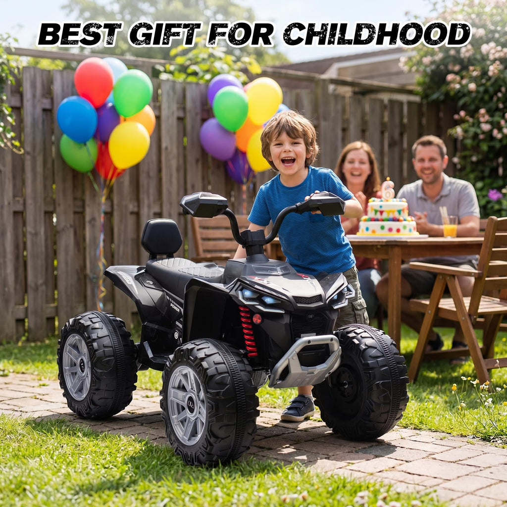 24V 2 Seater Kids ATV with LED Lights and Music, Black G636159