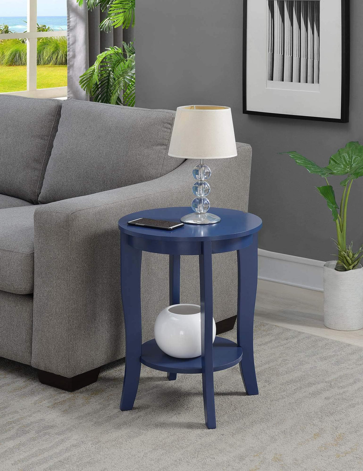 Cobalt Blue Round End Table H19741