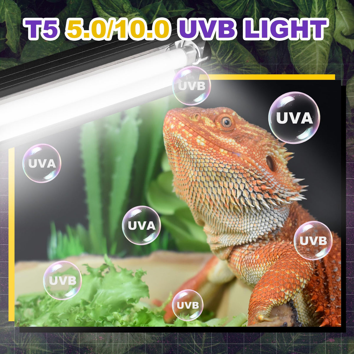 8W T5 HO UVB Fluorescent Light Fixture Combo Kit O9206
