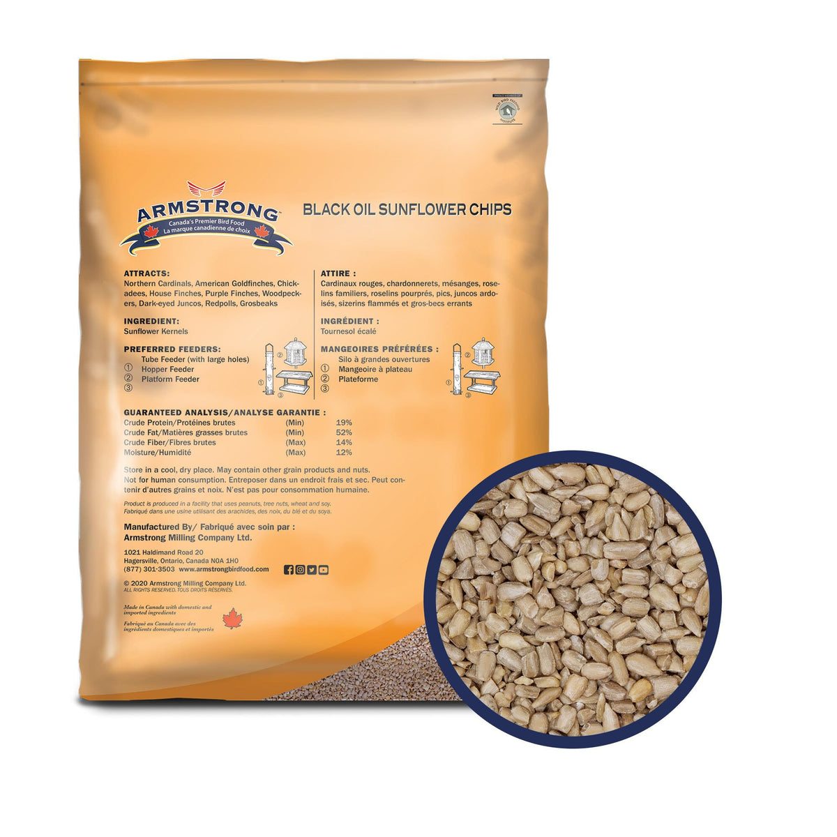 Black Oil Sunflower Chips Bird Food 20 Pounds Q8827