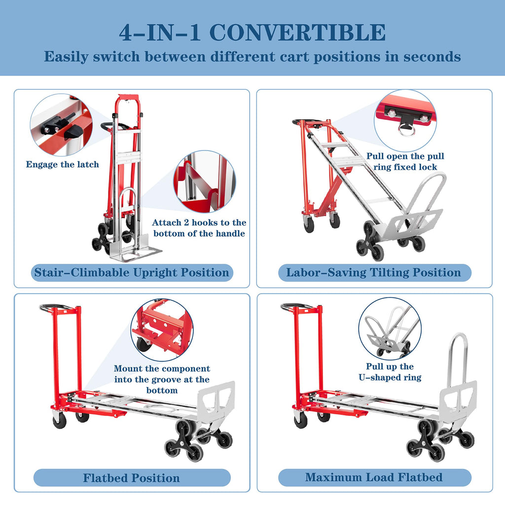 1000 lb Aluminum Steel Convertible Hand Truck S880