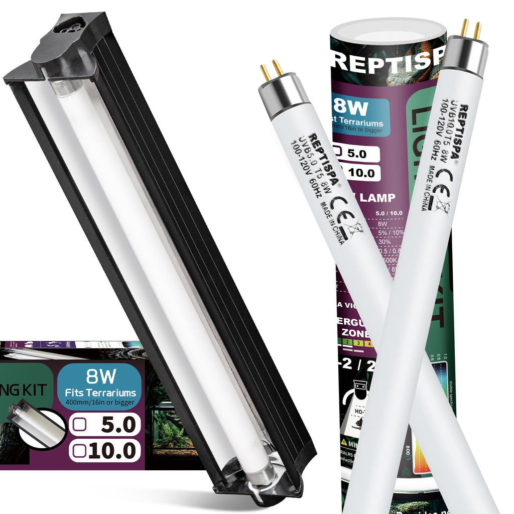 8W T5 HO UVB Fluorescent Light Fixture Combo Kit O9206