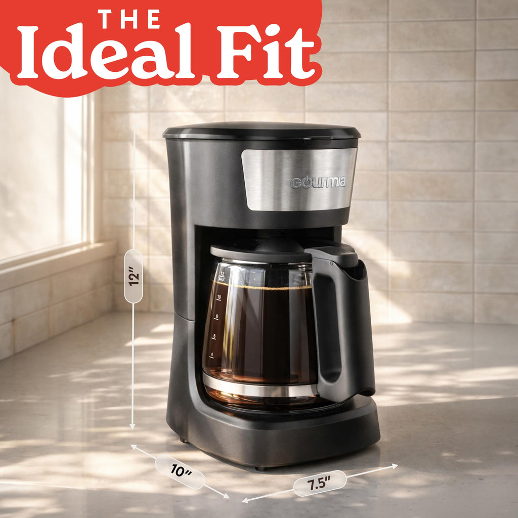 12 Cup Black Glass Carafe Drip Coffee Maker B13796