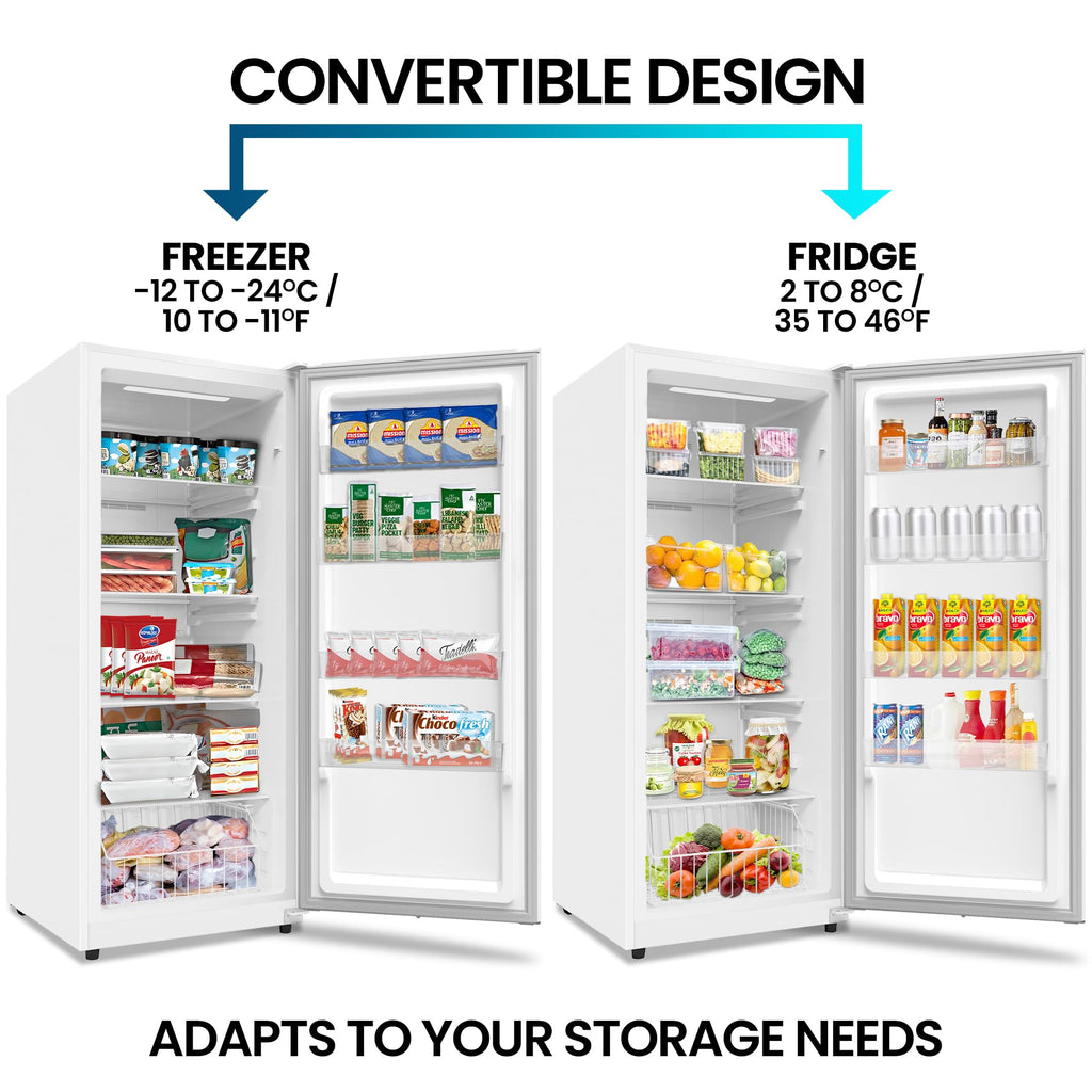 17.0 Cubic Feet Upright Freezer Convertible Refrigerator, White F921260