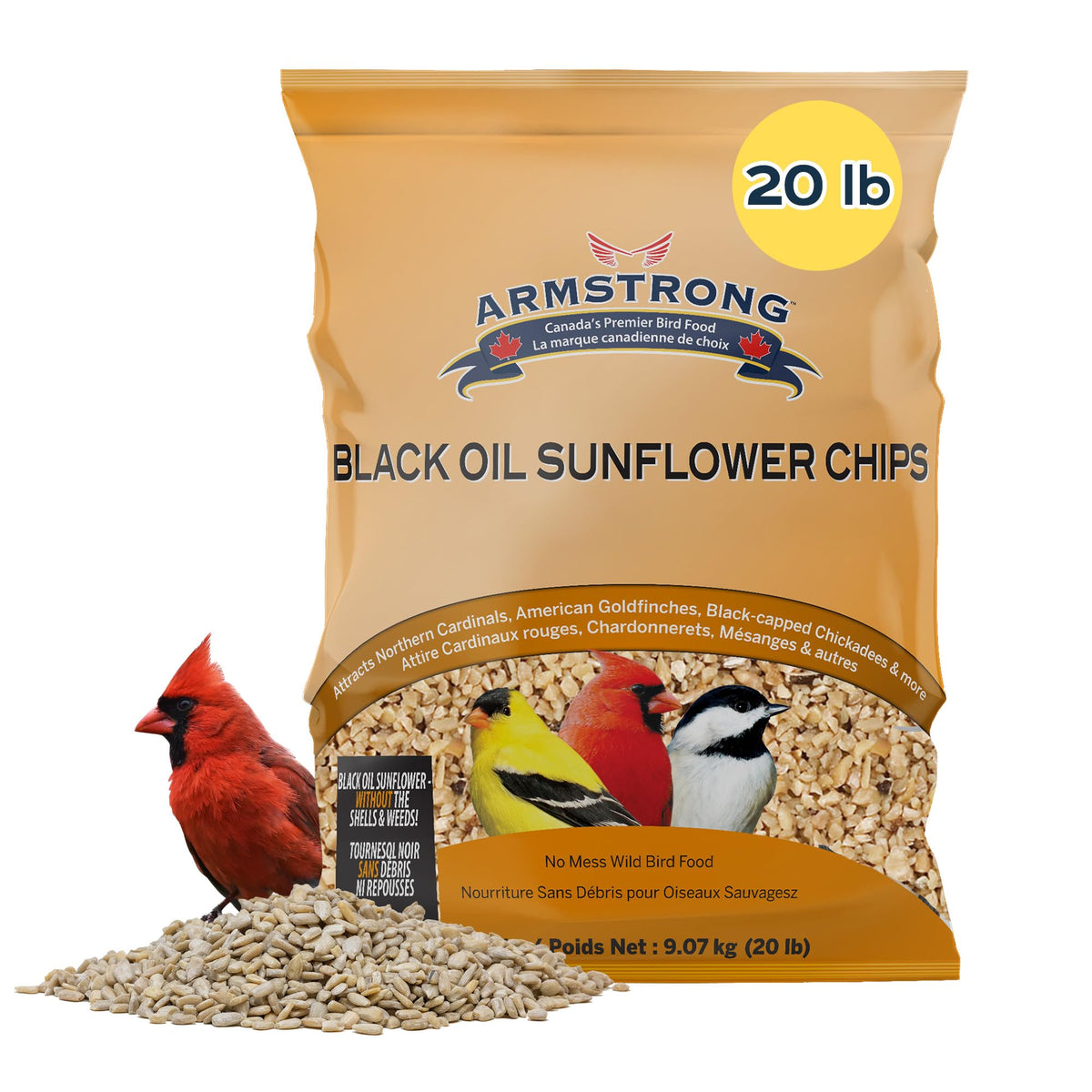 Black Oil Sunflower Chips Bird Food 20 Pounds Q8827