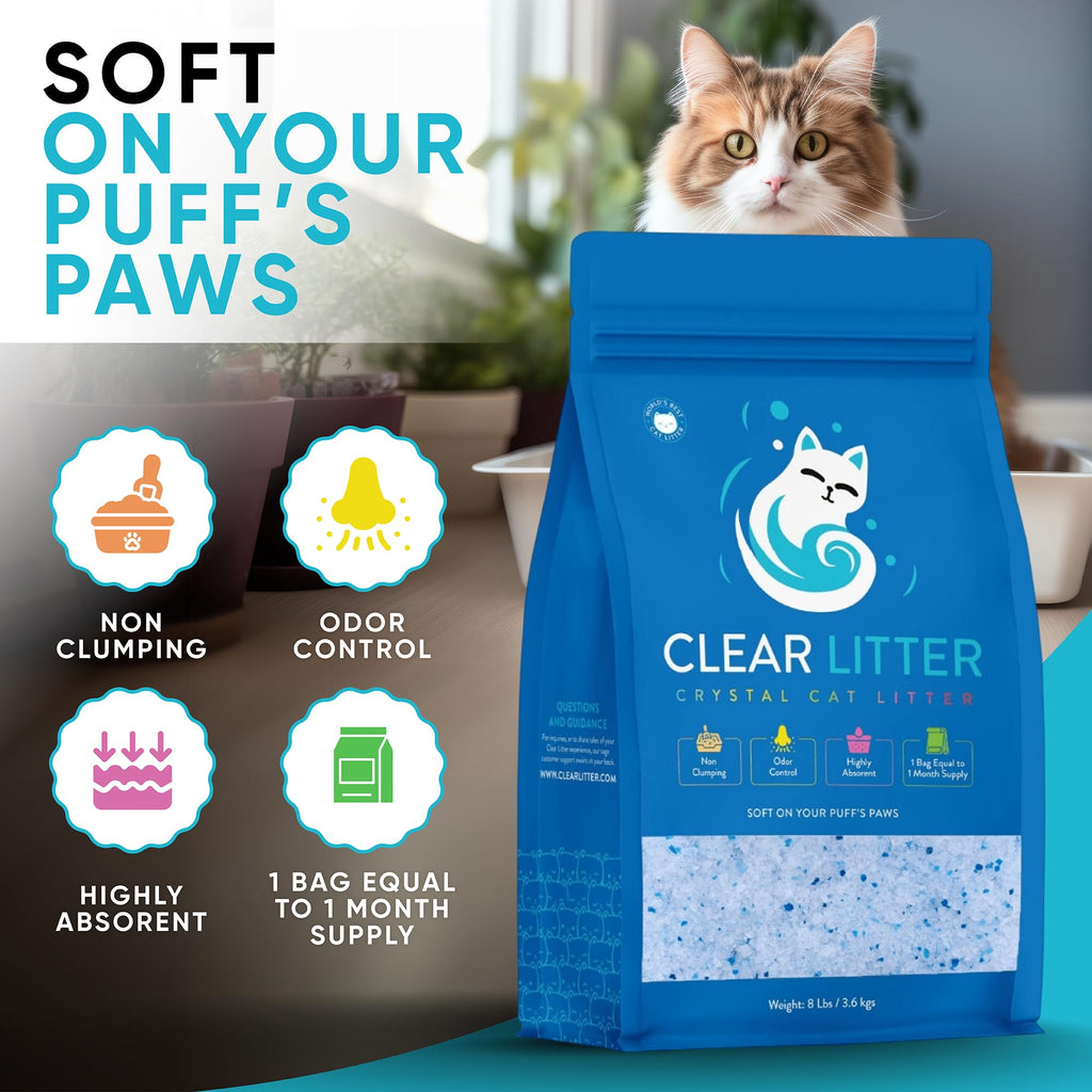 Lightweight Silica Gel Cat Litter, 8 lb Bag O839973