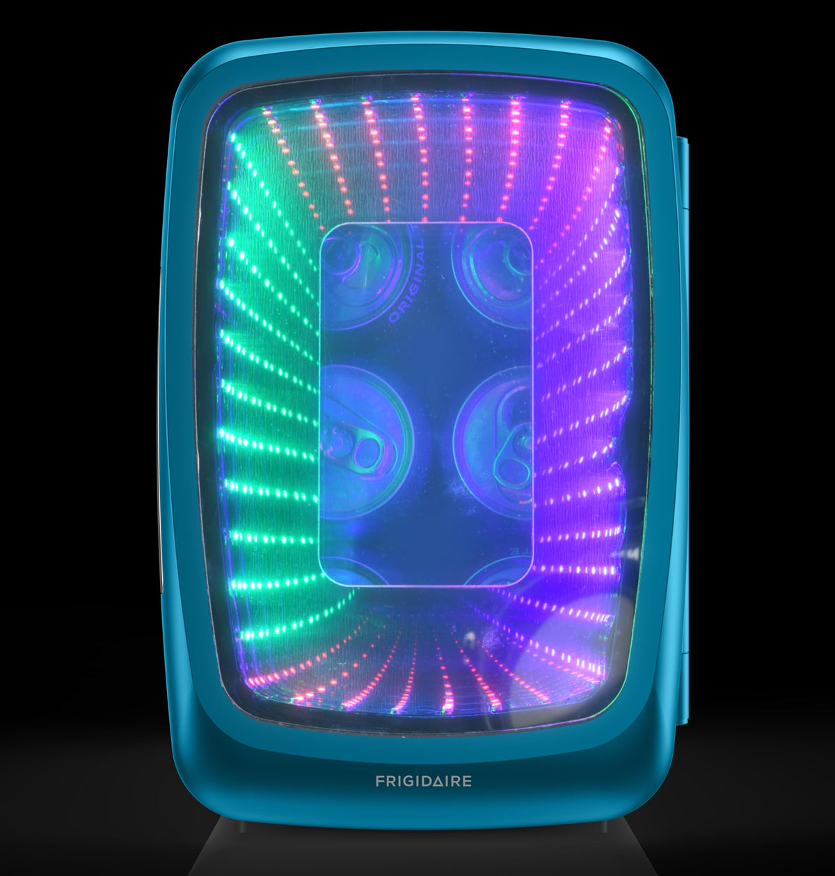 Gaming Light Up Mini Beverage Refrigerator 6 can 4 liters Blue T324876
