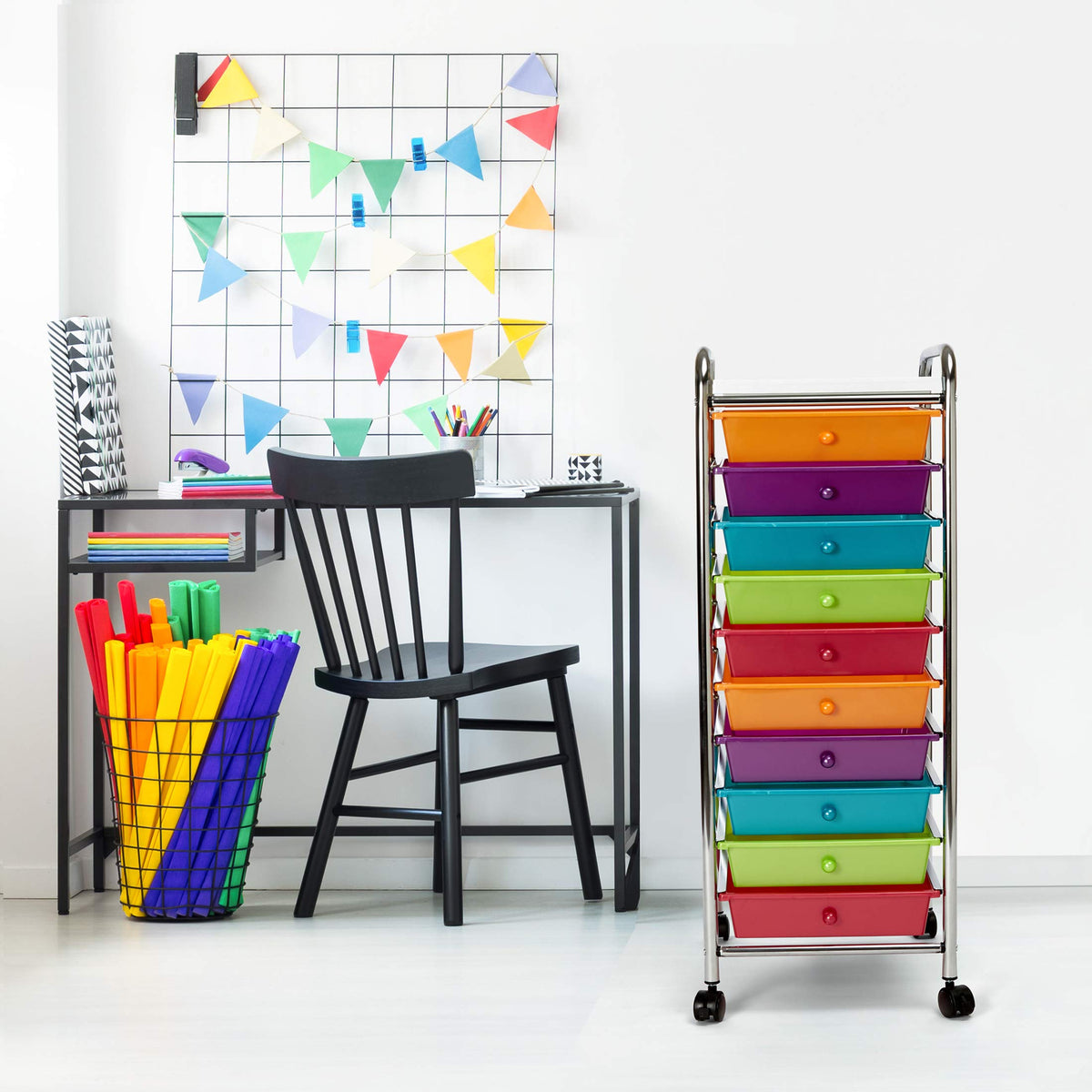 10 Drawer Rolling Storage Cart X10235
